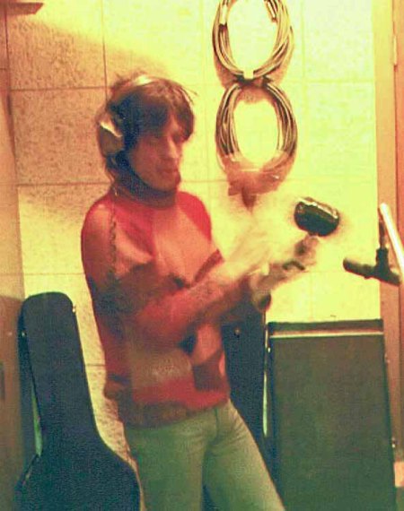 Mick Jagger recording the percussion on Brown Sugar